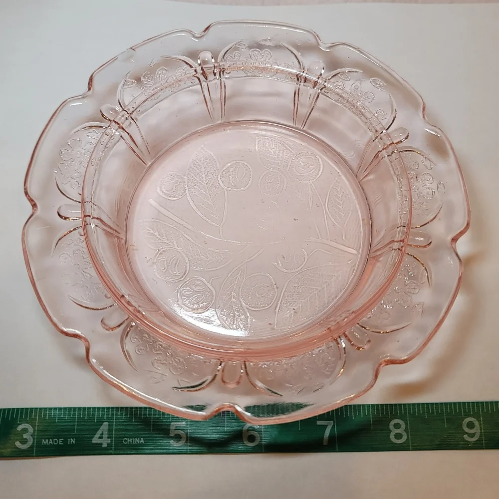0825. Jeannette Glass Cherry Blossom ~ Pink Depression Glass ~ Cherry ~ Dish ~ - Picture 7 of 9